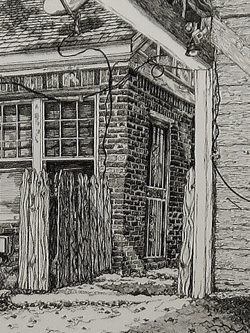 pencil sketch of a house