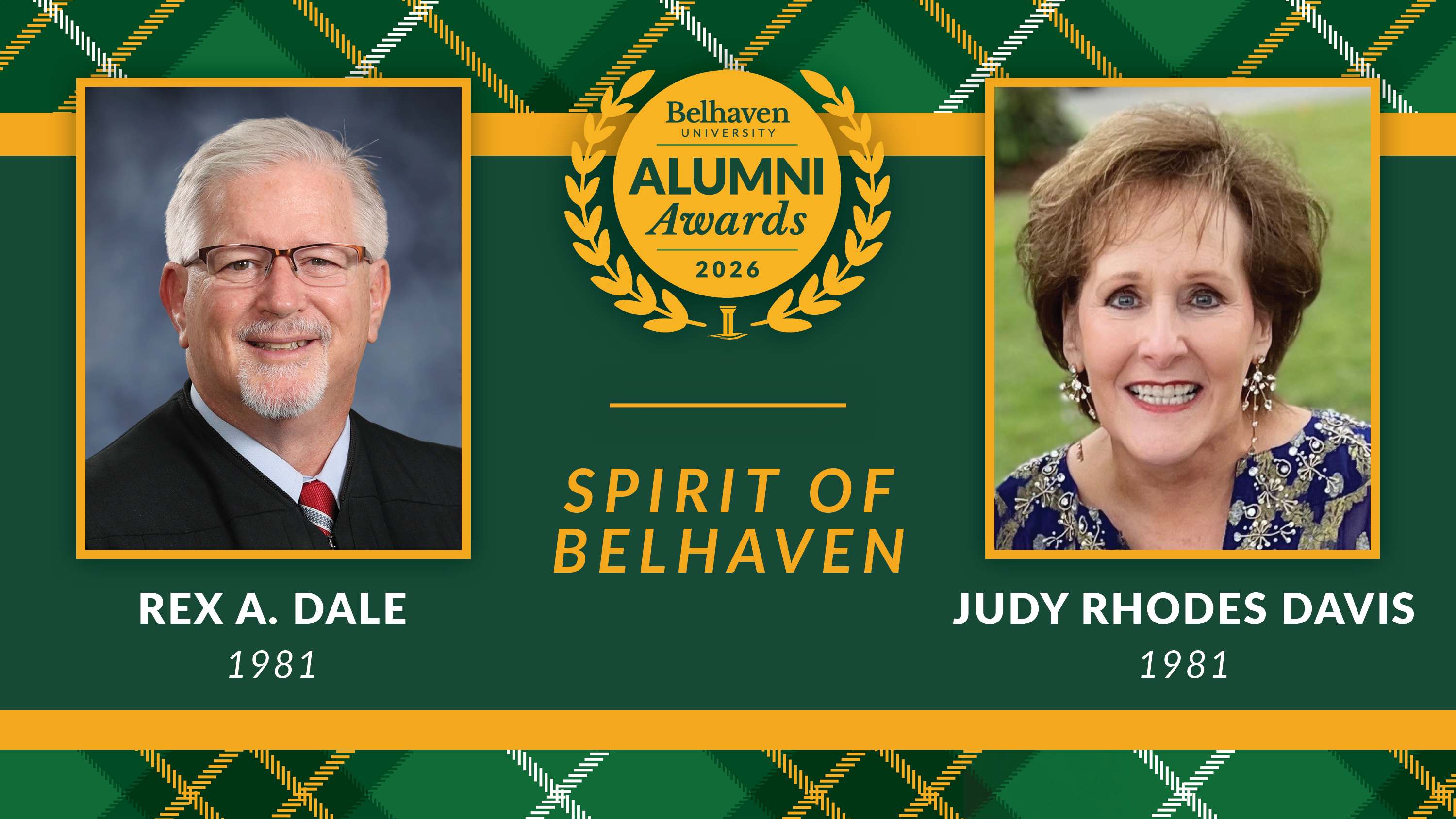 Rex Dale and Judy Davis, Alumni Awards 2026