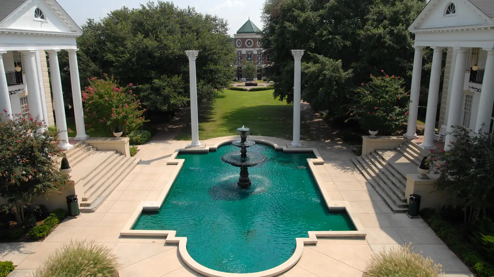 aerial view of the fountain