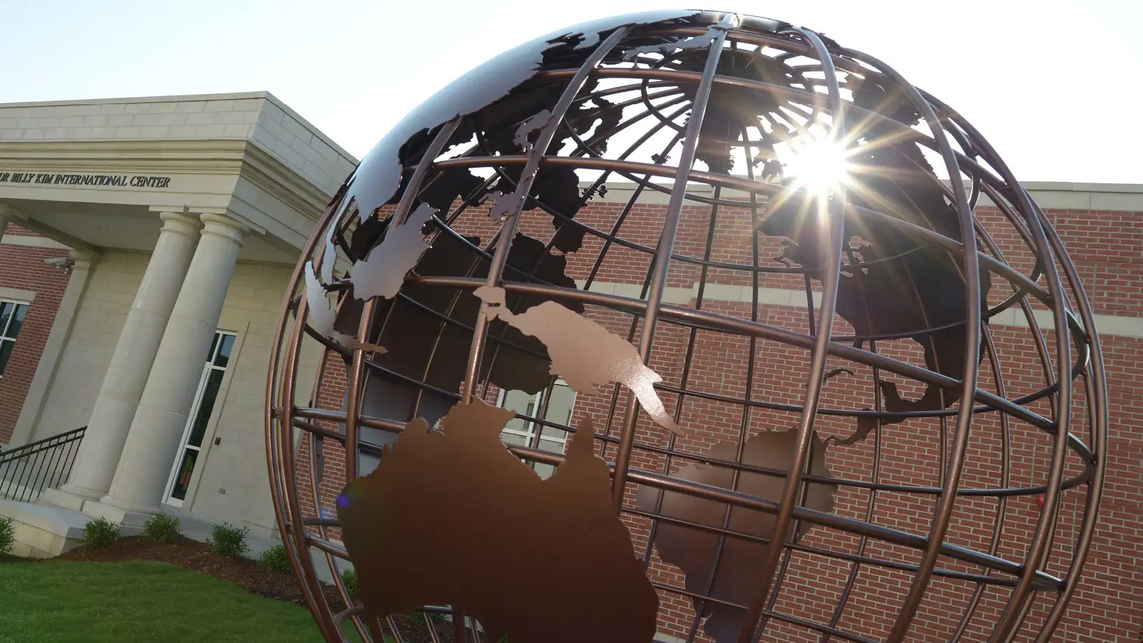the globe in front of billy kim international center