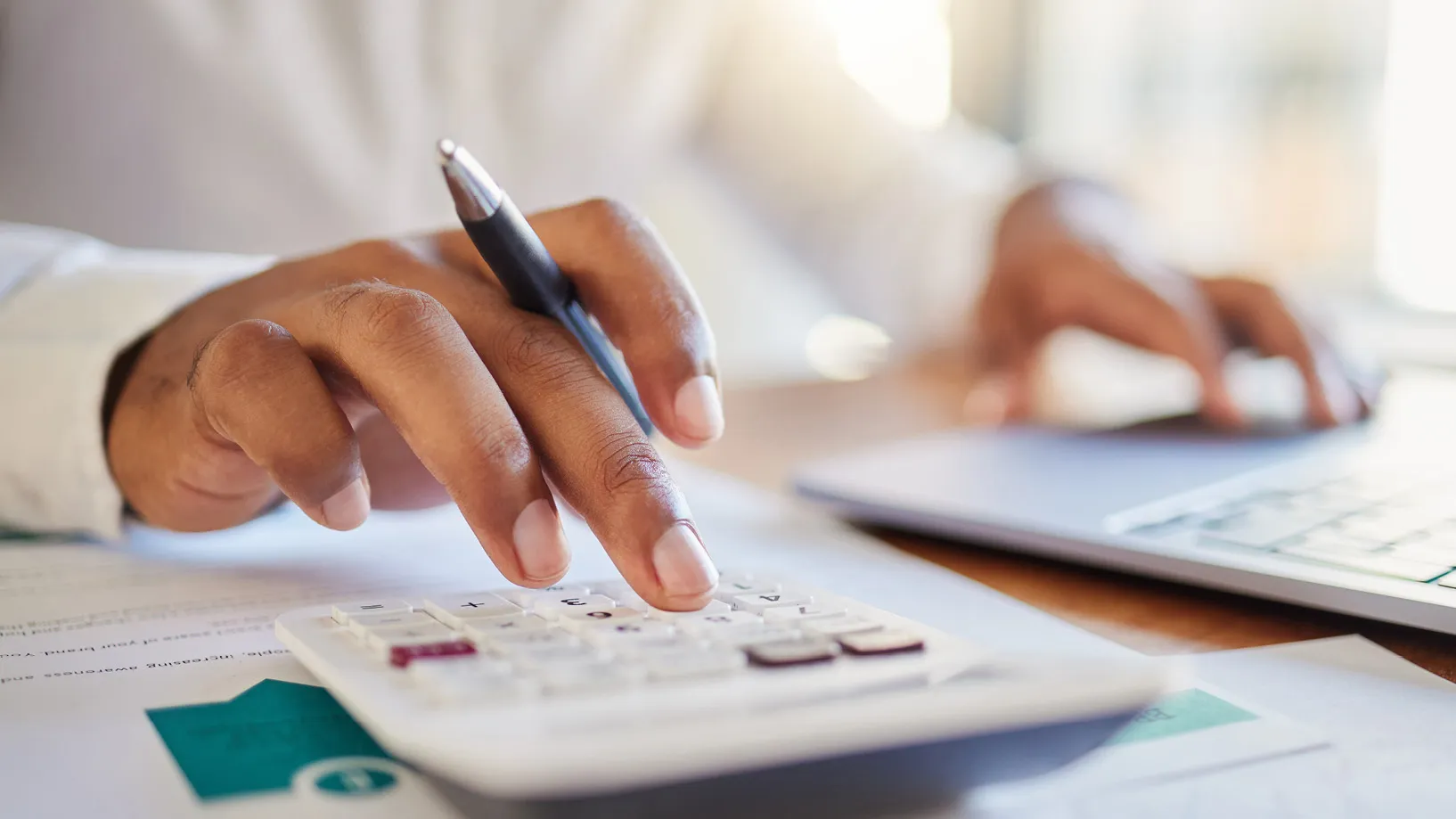 typing keys on a calculator