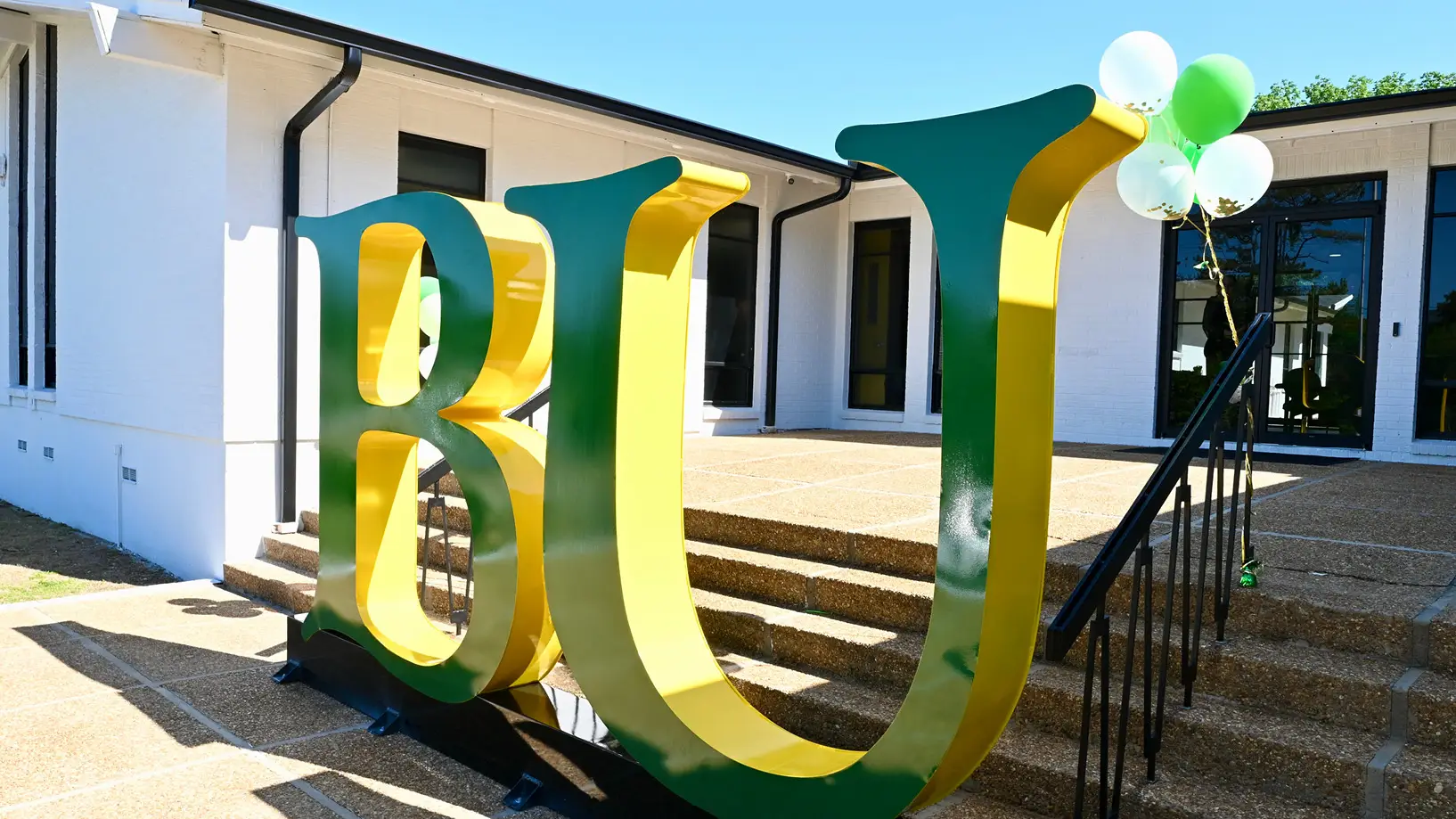 BU letters displayed outside admission office
