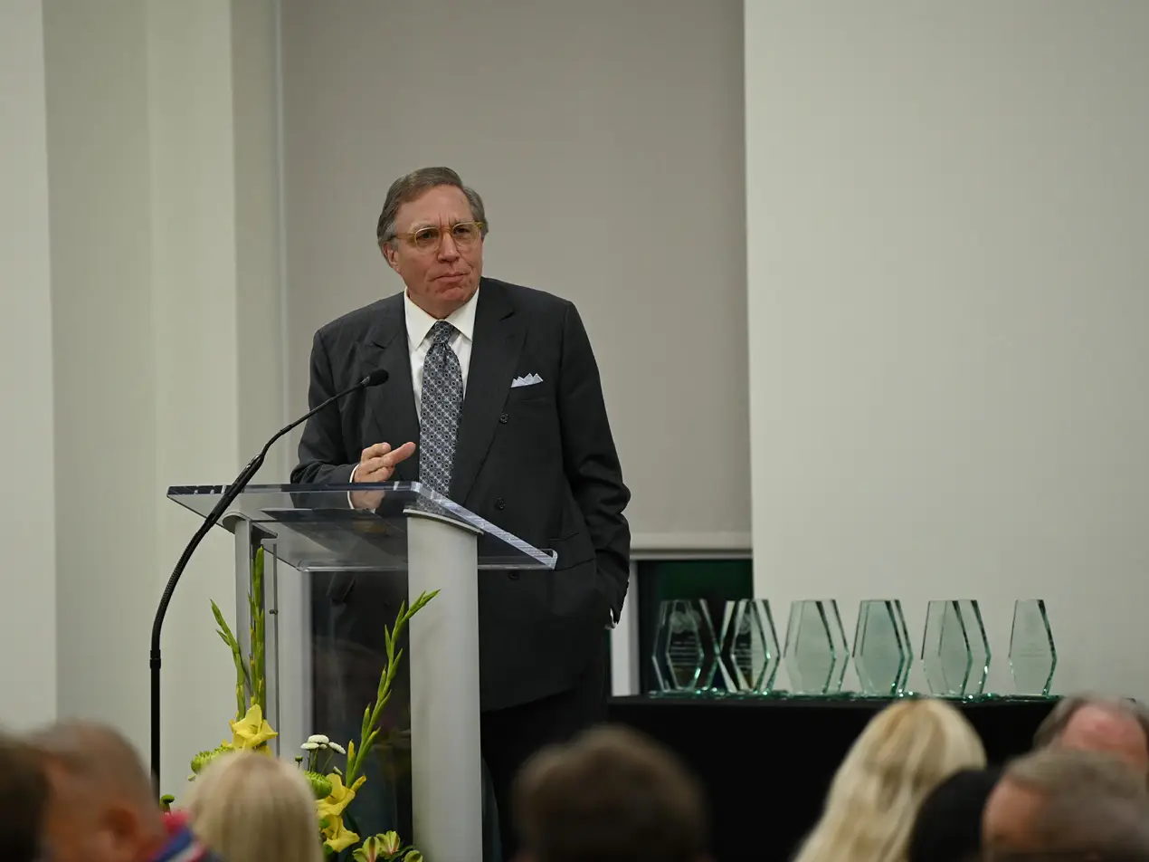 Belhaven President Dr. Parrott speaking at ceremony