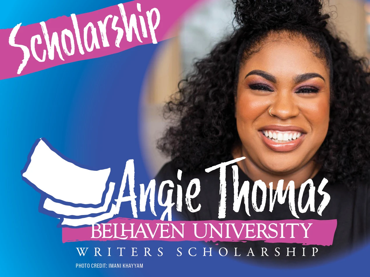 Angie Thomas scholarship announcement banner image