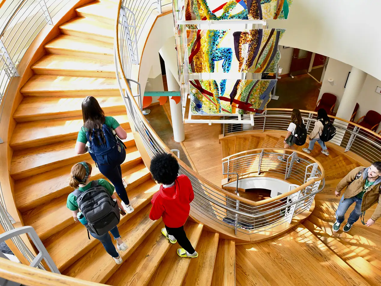 a top down view of the staircase in Bitsy Irby