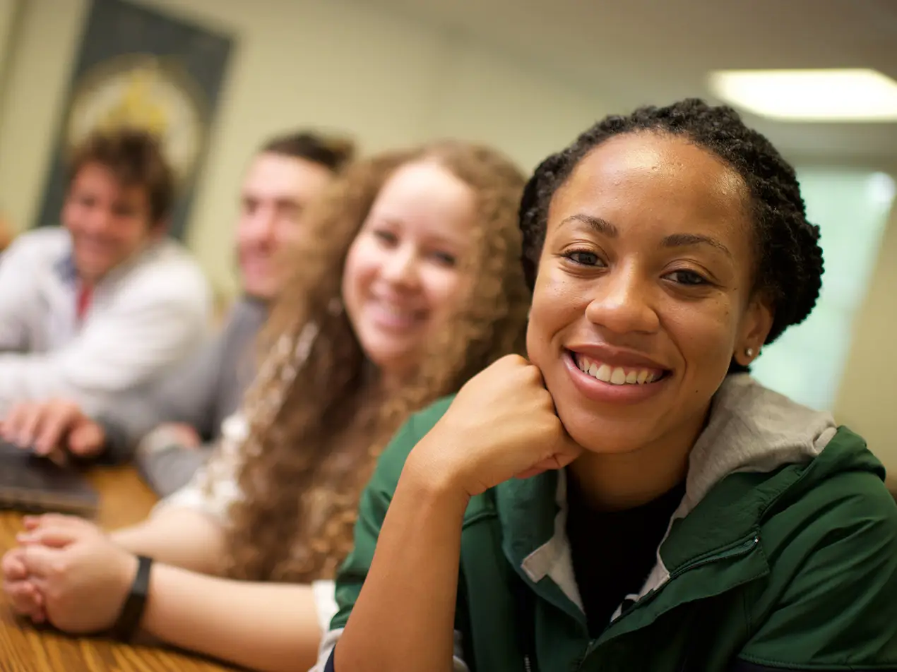 students smiling at camera