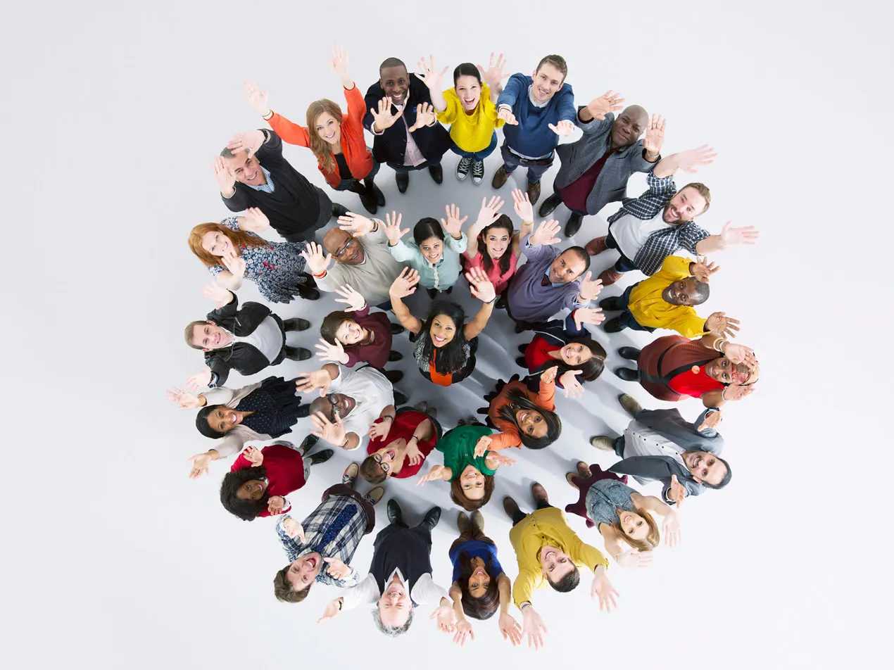 group of diverse people in circle