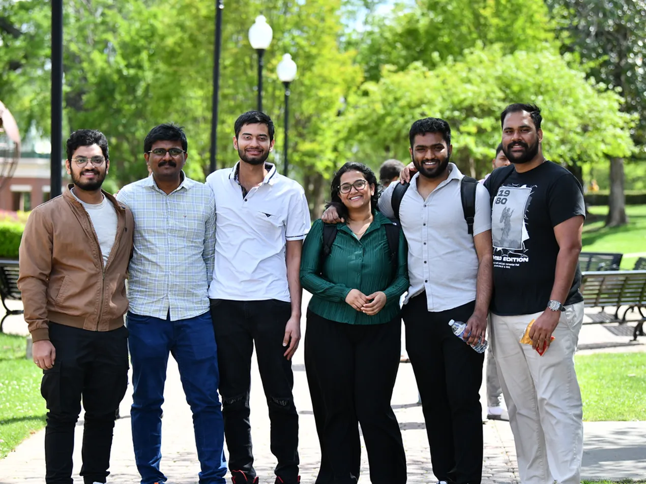 Group of international students on campus