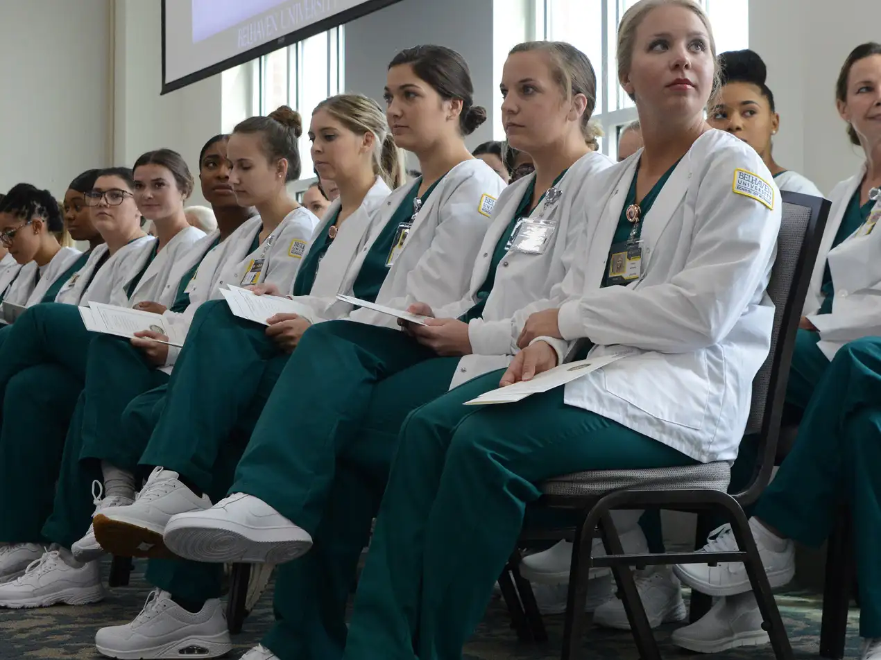 nursing students at blessing of the hands ceremony