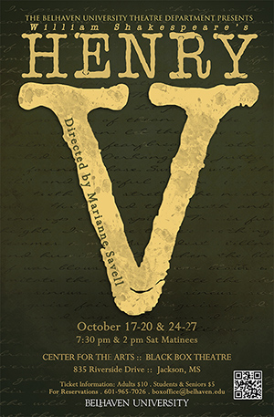 poster for Henry V play