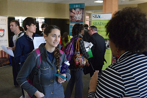 students at career fair