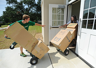 boxes being moved