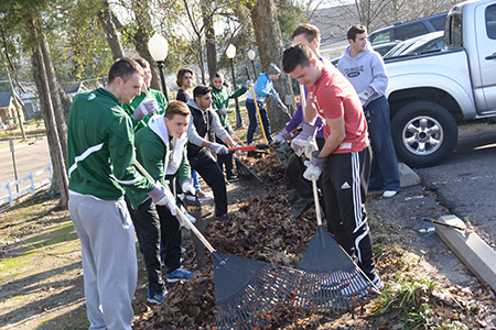 raking leaves