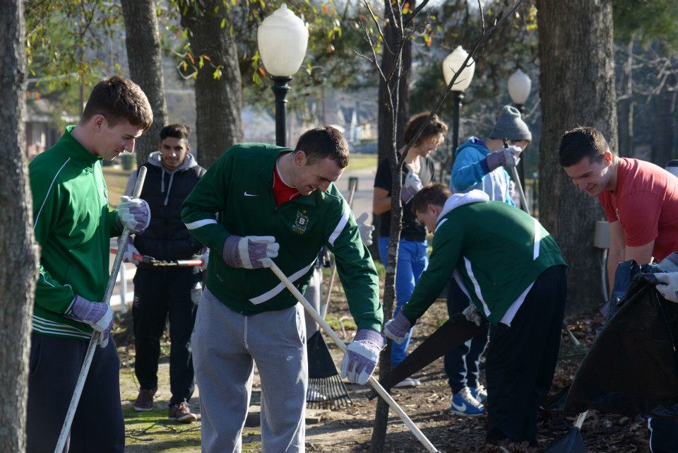 students at service day