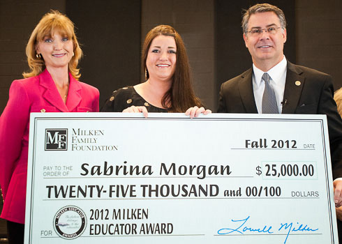 Sabrina Morgan accepting award