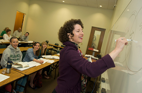 teacher on white board