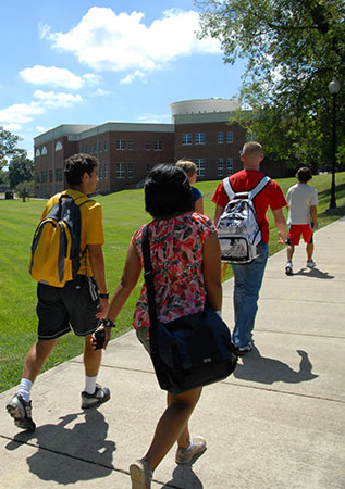 students partaking in summer events on campus